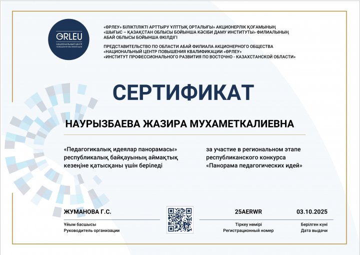 "Педагогикаллық идеялар панорамасы"